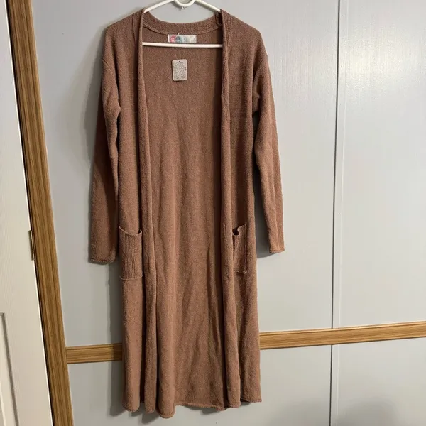 Free‎ People Beach Brown Duster Cardigan Size XS - Image 6
