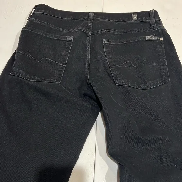 7 for all mankind women’s standard straight leg size 31 black jean - Image 12