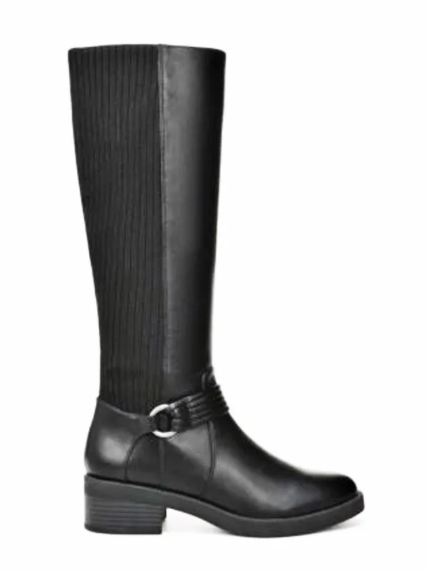 Lifestride Brighton Black Leather Knee-High Riding Boots in Black, Size 8, NEW - Image 2