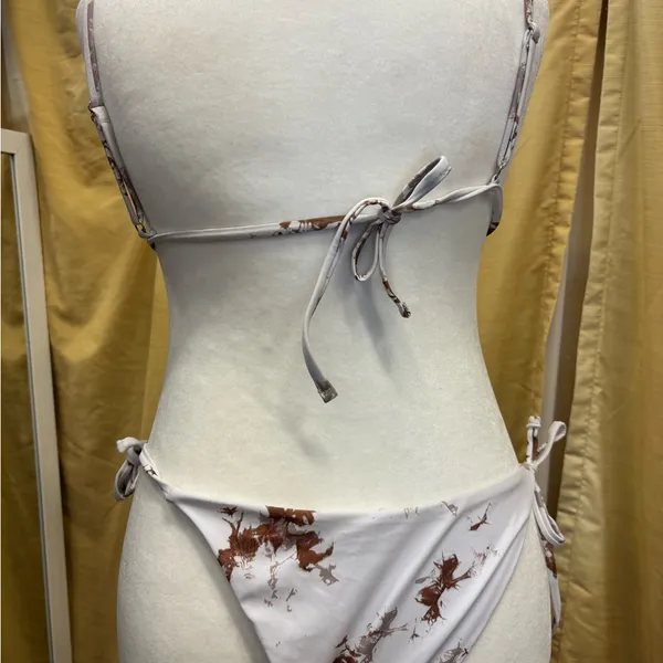 Zaful White and Brown Bikini‎ Set - Image 5