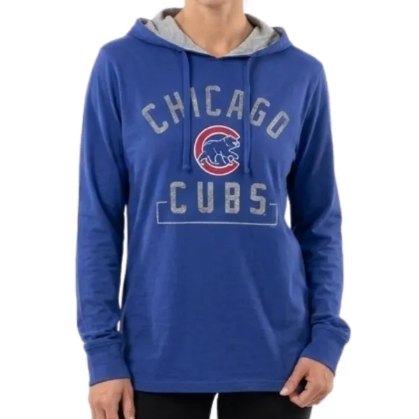 Chicago Cubs Blue Red ‘47 Brand MLB Baseball Lightweight Hoodie size L Unisex - Image 2