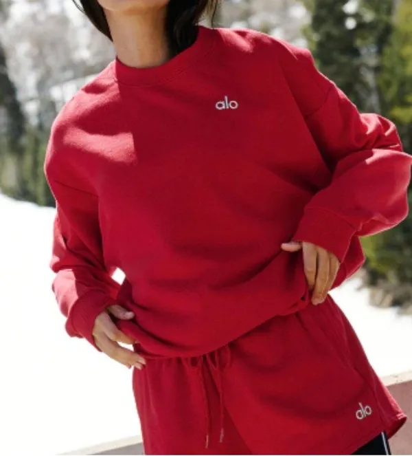 Alo Accolade Crewneck Pullover - Bold Red - Image 2