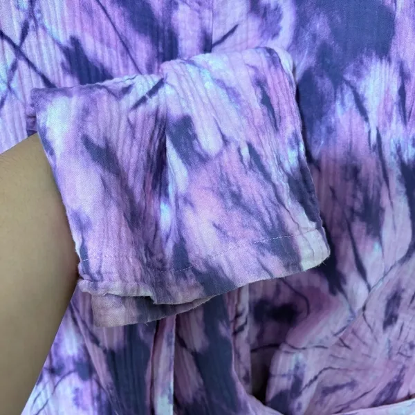 SHOW ME YOUR MUMU Summerland Jumpsuit Size L Purple Tie Dye Wide Leg Boho Resort - Image 11