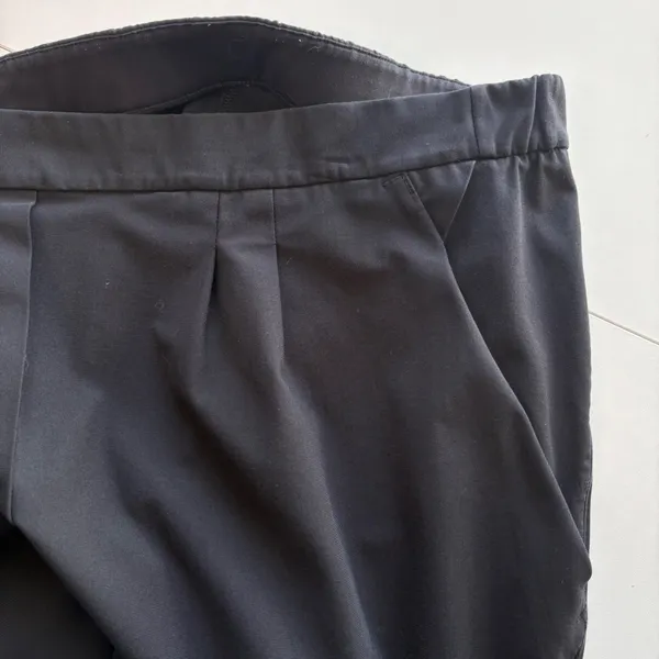 Lululemon Pleated Tapered Crop Pants Womens 12 Black High Rise Side Zip W5CTYS - Image 3