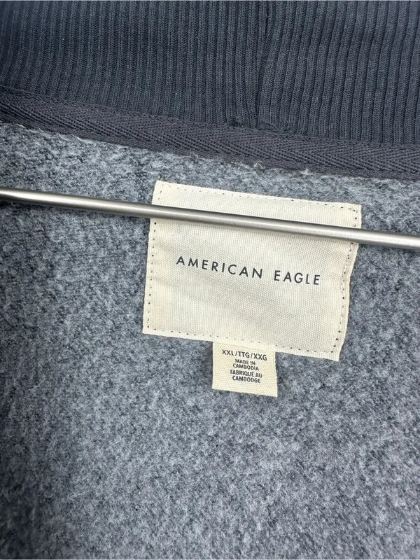 American Eagle Cropped Sweatshirt Cardigan Size 2XL Oversized Loungewear - Image 5