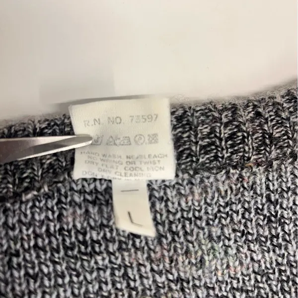 Vintage wool blend Made in Italy sweater sz large fleur-de-lis 80s 90s fisherman - Image 14