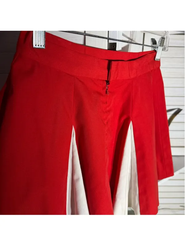 Vintage 90s cheerleader mini skirt white red pleated costume cosplay pinup sz S - Image 6