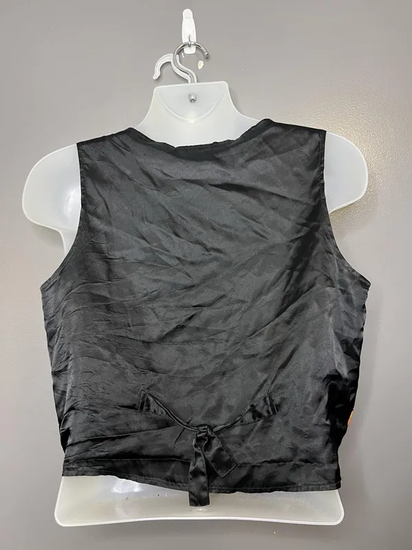 Vintage Basic Editions Suit Vest Womens Large Black Halloween Button Front Lined - Image 5