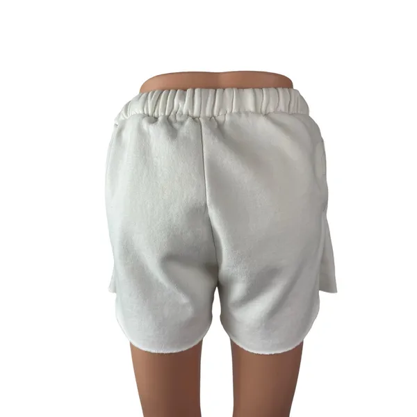 Vintage Havana Women's White Fleece Wide Leg Lounge Athletic Sweat Shorts Sz XS - Image 3