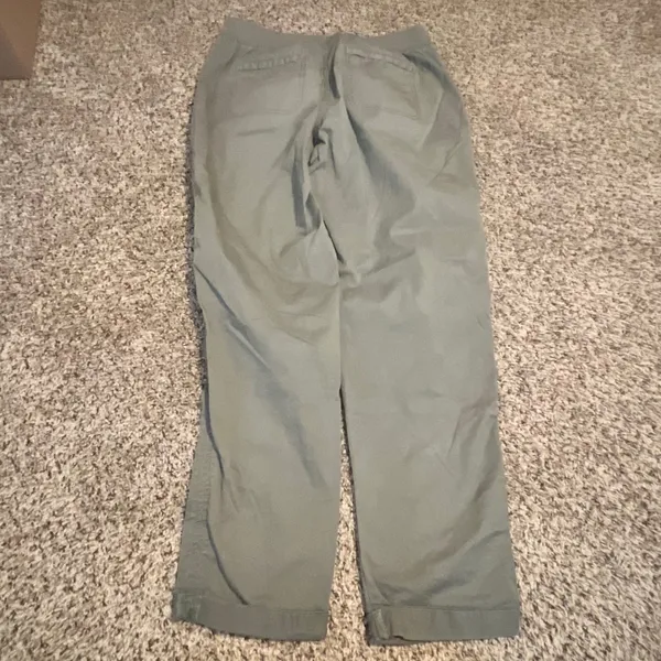 Eddie Bauer Womens Olive Green Pull On Elastic Waist Straight Leg Pants Size‎ 8 - Image 4