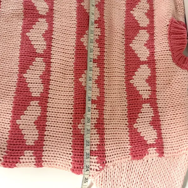 BaeVely Heart Knit Sweater Pink Size M - Image 9