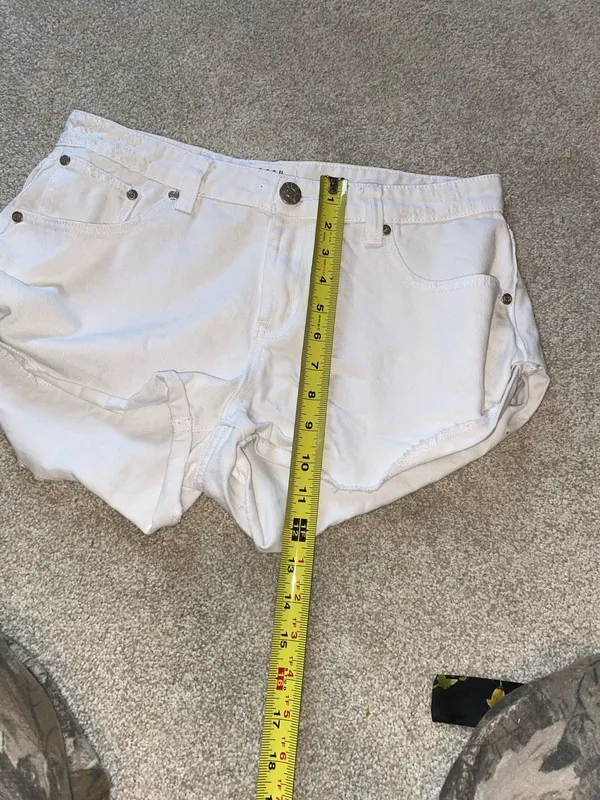 DESU Low Rise Miley Micro Denim Shorts White Size 6 - Image 10