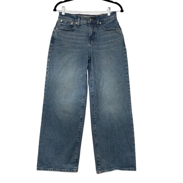 Madewell The Perfect Vintage Wide-Leg Jean 26P Blue High Rise Denim Pants - Image 2