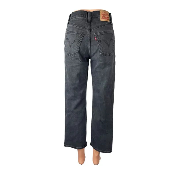 Levi's Women's Gray High Waisted Ribcage Straight Ankle Denim Jeans Pants Sz 26 - Image 4