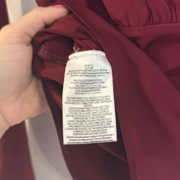 Bcbg Generation burgundy wrap bodysuit top M Red Size M - Image 5