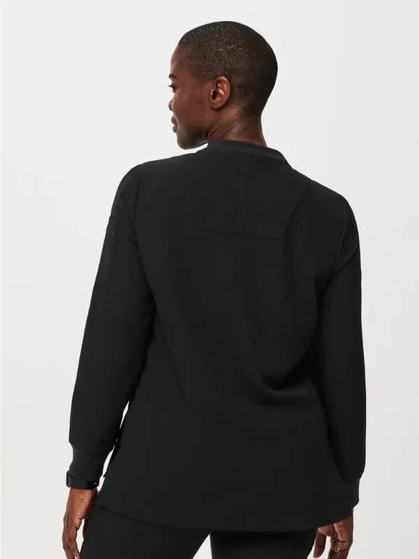 Figs Women's Black Bellery Full Zip Scrub Jacket XXL - Image 10