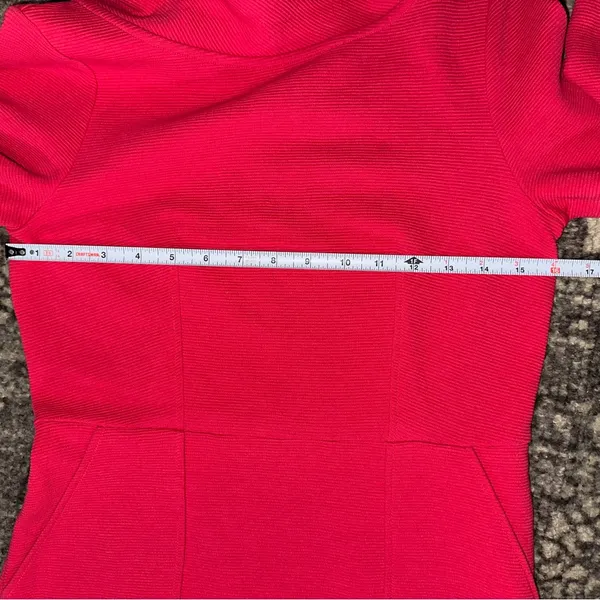Boden Womens Size 4 Strawberry Red Pink Ribbed Cotton Knit Pocketed Sheath Dress - Image 7