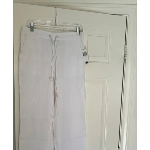 Chelsea & Theodore Womens Linen Pants Color Cloud White Size Small New Sku 1028 - Image 4