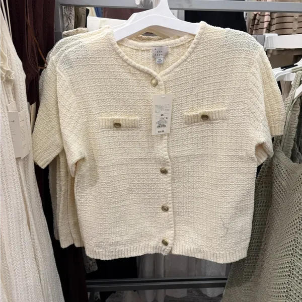 A New Day Beige Cream Knitted Minimalistic Lady Jacket Cardigan - Image 2