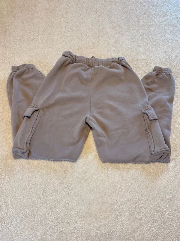Light Brown/Tan Abercrombie & Fitch Soft AF Essentials Cargo Joggers - Image 5