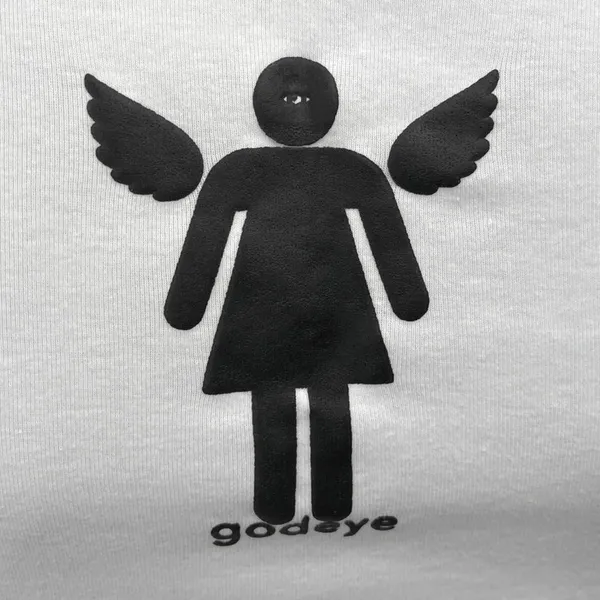 Los Angeles Apparel Black White Am An Angel Crop Baby Tee T Shirt Top Size S - Image 6