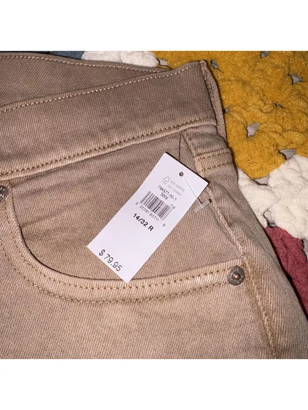 GAP NWT $80 Cheeky Straight High Rise 32 / 14R Pants Khaki Woman’s New Denim - Image 5