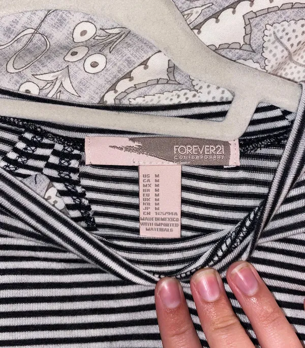 Forever 21 Long Sleeve Striped Crop Top - Image 3