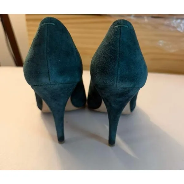 Madewell The Mira‎ Suede Point Toe 4" Heels in Green Size 10 - Image 7