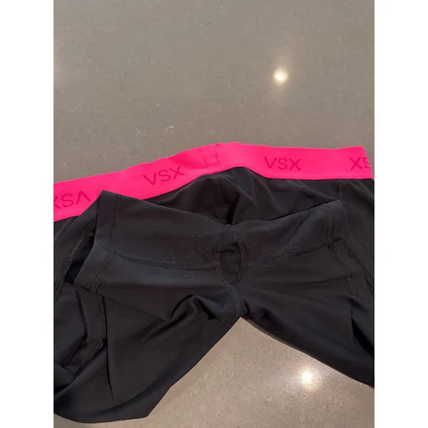 VSX Victoria Secret Sport Shorts Womens Large Black Pink‎ Athletic Gym - Image 4