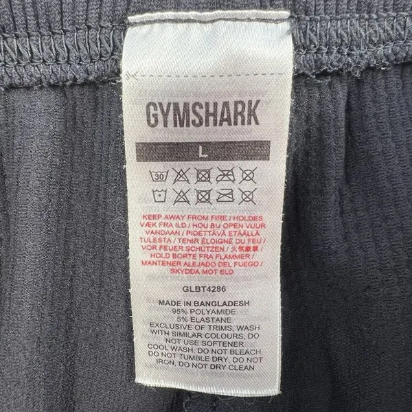 Gymshark L Large Joggers Pause‎ Black Baggy Elastic Waist Ribbed Oversized Relax - Image 6