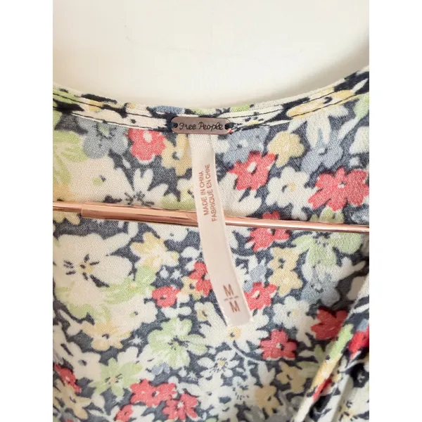 Free People Jumpsuit Womens XS Multicolor Floral Flutter‎ Sleeve Boho Jumpsuit - Image 9