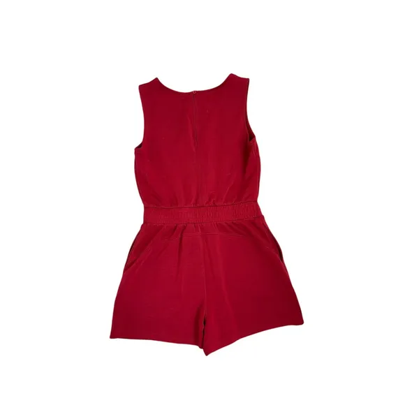 Maroon Red Athletic Romper One Piece Casual Everyday Shorts Size Small - Image 2