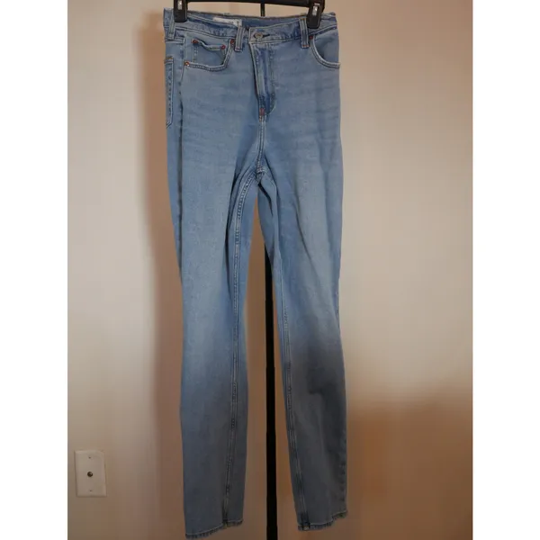 Abercrombie 90s Slim Straight Ultra High Rise Jeans 28W/6L Long Length - Image 2