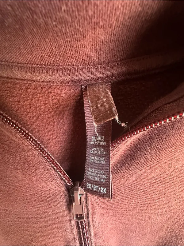 48. Skims cotton fleece quarter zip pullover sz 2x - Image 3