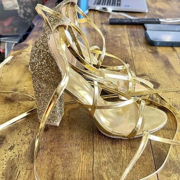 Women’s ankle high heels Glitter 5.5 - Image 3