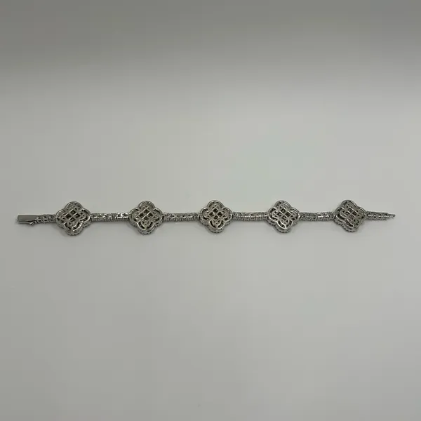 Fragrant Jewels Moissanite Clover Tennis Bracelet VVS1 Silver New Insane Quality 8 Inch 3mm - Image 3