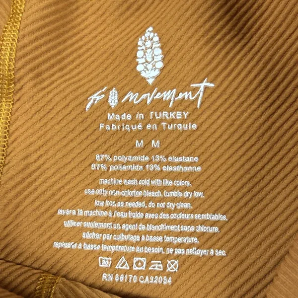 Free People Movement Leggings Women's Size Medium Orange Textured Athletic - Image 2