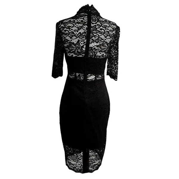 Lulus Lace Dress Women's Size Small Black Cocktail Party Date Night | 65-15 - Image 2