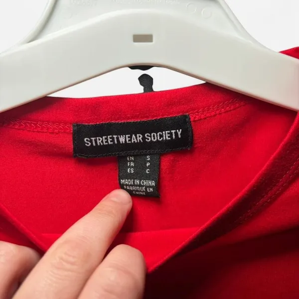 Streetwear Society Baby T-Shirt S Solid Graphic Red Black - Image 2