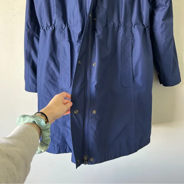 L.L. Bean H2OFF Raincoat PrimaLoft Lined Blue Size XL Windproof Waterproof - Image 3