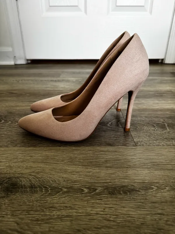 Nude Suede Heels Tan Size 8.5 - Image 2