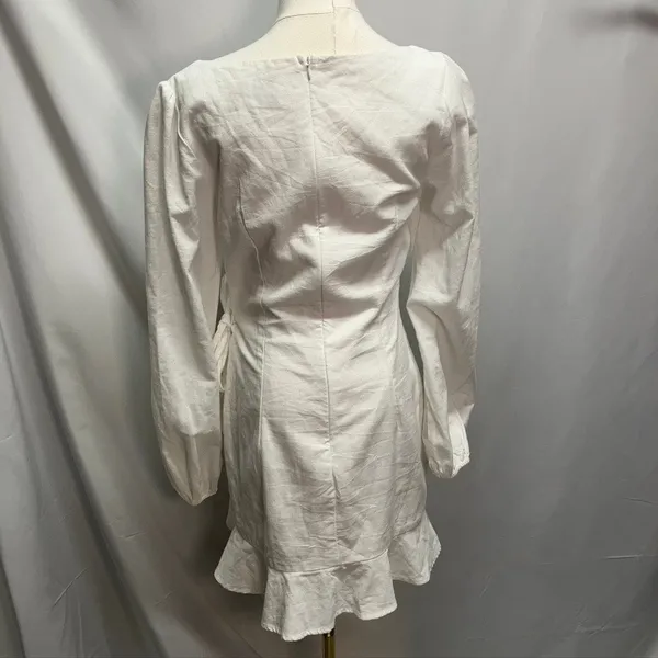 Princess‎ Polly The Villa Mini Dress Womens 8 White Long sleeve Preppy summer - Image 11