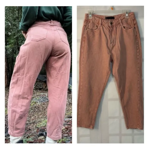 🔥🔥 5/$25 sale 🔥🔥 Zara pink mauve tapered leg denim Jeans Size 6 - Image 2