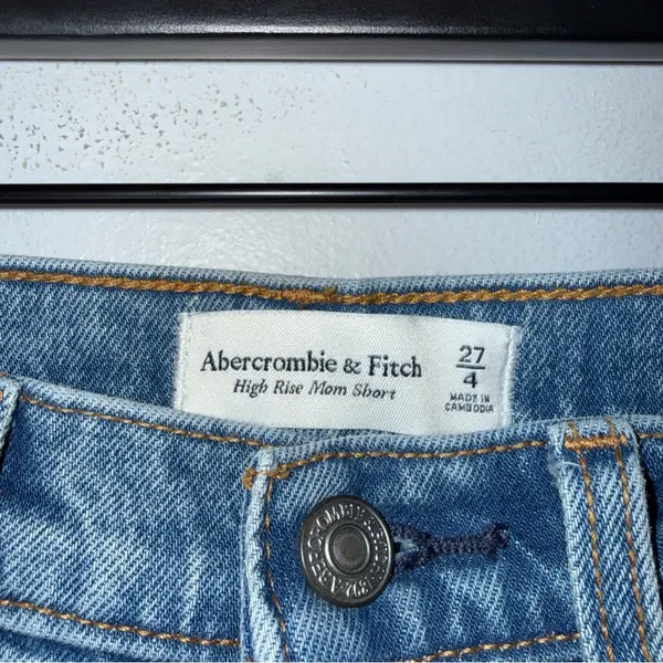 abercrombie fitch High Rise Mom Shorts‎ Distressed Blue Size 27/4 - Image 3