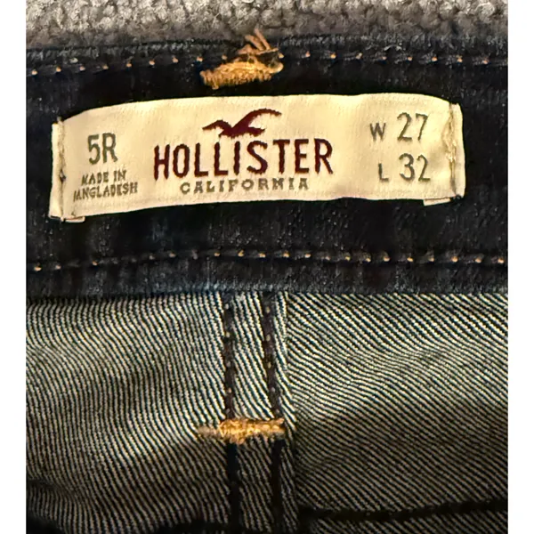 Hollister Jeans Womens Size 5 Straight Leg Low Rise Dark Wash Stretch Denim Y2K - Image 3
