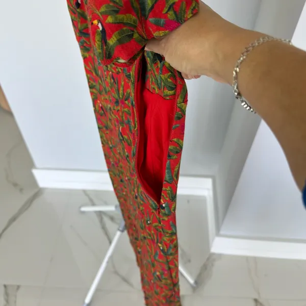 Farm Rio Tucano Paradise Tucan Red Resortwear Midi Sun Dress Size XS - Image 4