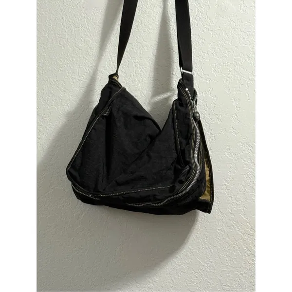 KIPLING Black WOMENS MEDIUM SHOULDER BAG PURSE SATCHEL Travel 17x12 - Image 3