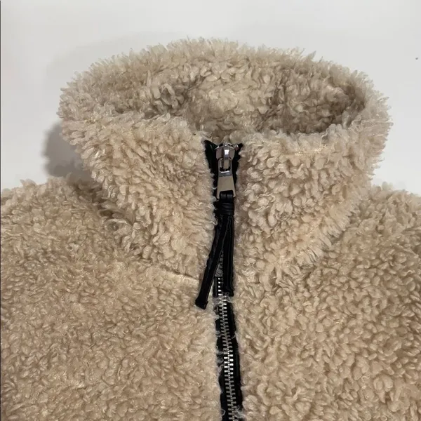 Abercrombie & Fitch Cinched Drama Curly Half-Zip Pullover jacket EUC - Image 9