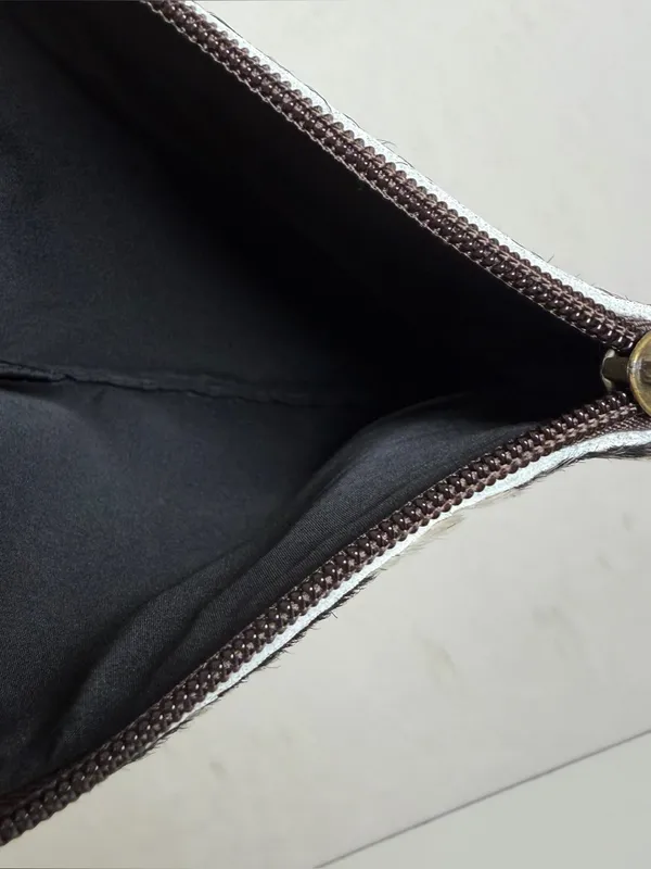 Genuine Cowhide Hair On Hide Wristlet Clutch Black White Western Boho NWOT NEW - Image 6