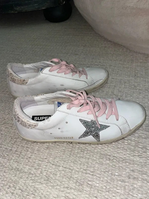 Golden Goose Super-Star Sneakers in white and pink - Image 5